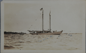 Image of The Bowdoin anchored (starboard side)