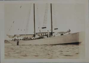 Image of The Bowdoin anchored (starboard side)