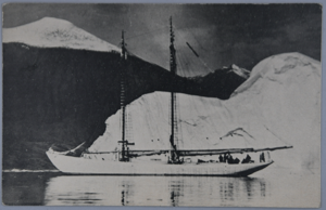 Image of The Schooner Bowdoin in the far north (with message)