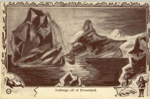 Image of Postcard: Icebergs Off Greenland