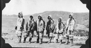 Image of Six Eskimo [Inuit] men in furs