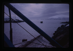 Image of Small boat approaching Melchior base
