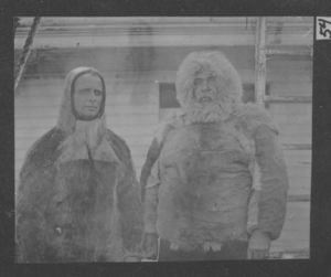 Image of MacMillan and George Wardwell in fur clothing