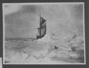 Image: The Roosevelt frozen in, drying sails, at Cape Sheridan