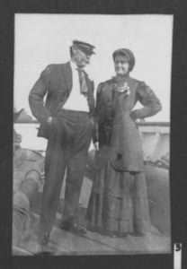 Image: Robert and Josephine Peary on deck