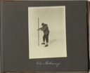 Image of Eis-Bohrung [Ice drilling: Man on ice with long auger]