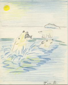 Image of [three polar bears; notecard]