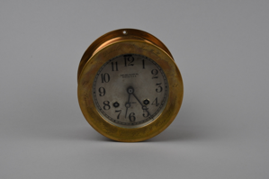 Image: Brass Chelsea Ship's Bell Clock, with key