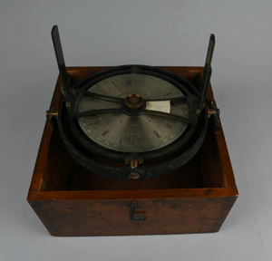 Image of Boxed compass used as a spare on the Bowdoin