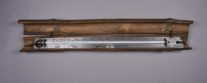 Image of Mercury thermometer in bamboo case