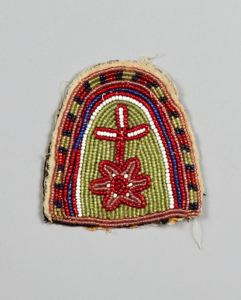 Image of Beaded vamp for moccasin in multi-color floral design