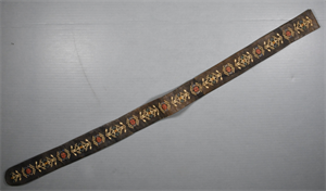 Image of black mosaic belt with white muslin lining