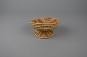 Image of woven grass basket in compote shape