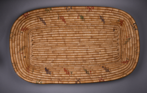 Image: Rectangular coiled woven basket with imbrications