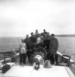 Image of Crew aft, coming out of Emily Harbor