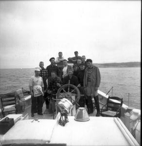 Image of Crew aft, coming out of Emily Harbor