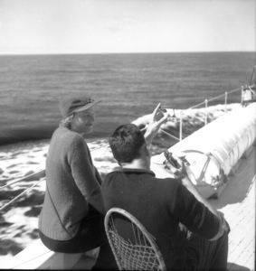 Image of Miriam and Peter sitting on deck
