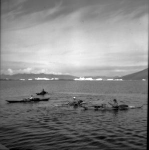 Image: Eskimos [Inuit] in Kayak race, Nugatsiak