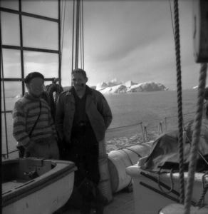 Image: ? + ? on The Bowdoin, Iceberg behind, Umanak Fjord