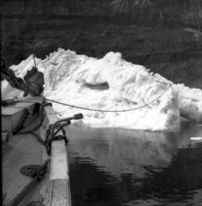 Image: Tied to small iceberg, Umanak Fjord
