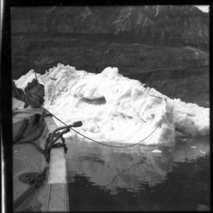Image: Tied to small iceberg, Umanak Fjord
