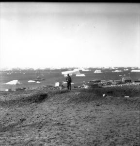 Image: Rutherford Platt ashore, Meteorite Is., Savigsuit