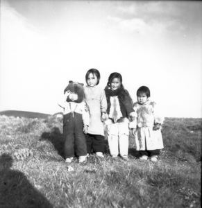Image of Four Eskie [Inughuit] children, Thule