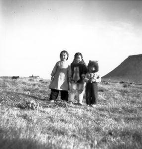 Image of Three Eskie [Inughuit] children, Thule