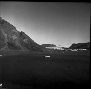 Image: The Bowdoin moored to iceberg, Twin Glacier