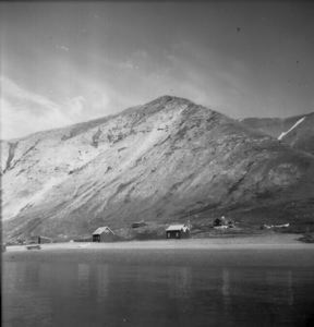 Image: Bare hills and trading post, Twin Glacier