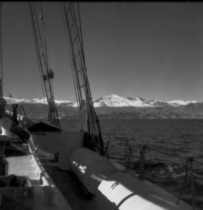 Image: Mountains from deck, Umanak Fjord