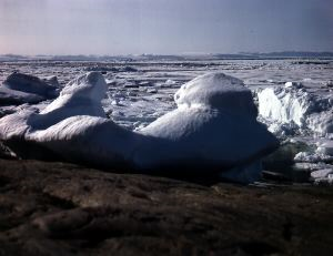 Image: Small iceberg and ice pack.