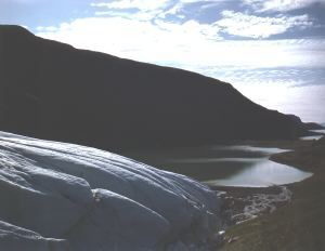 Image of Ponding at edge of dying glacier.