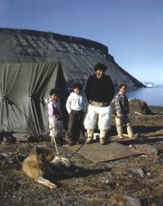 Image: Ootaq, wife and two grandchildren.