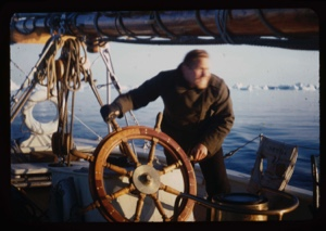 Image of John Vorys at wheel