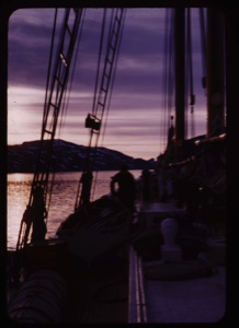 Image of deck view in sunset colors