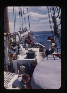 Image of deck activity. Donald and Miriam MacMillan