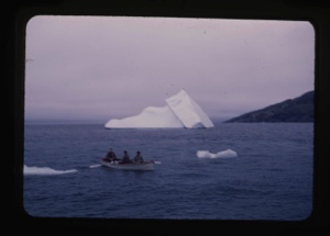 Image of putting off to explore iceberg