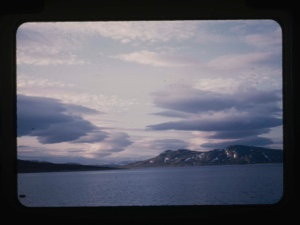 Image of clouds over mountains