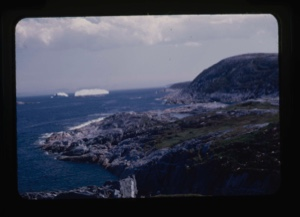 Image of iceberg and coastline