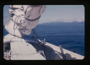 Image of mountains beyond the bow