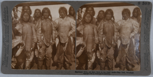 Image of Esquimaux [Inuit] belles and their garb, in the frigid Arctic - Cape York, Greenland