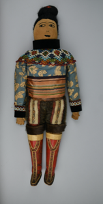 Image: Greenlandic doll in beaded collar and cuffs