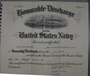 Image: Honorable Discharge Certificate - Nels P. Sorensen