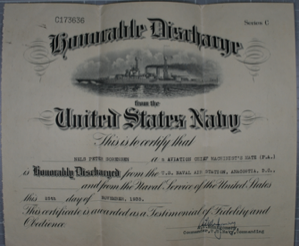 Image: Honorable Discharge Certificate - Nels P. Sorensen