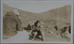 Image of "Eskimo Child" [Inughuit woman with photographers]