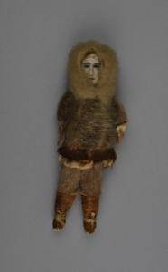Image of Doll with ivory face and sealskin clothing