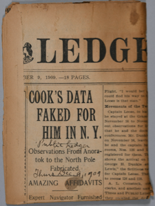 Image of Newspaper clippings related to Peary, Cook and Byrd