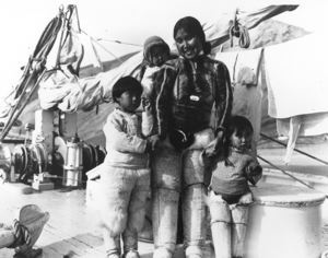 Image: Eskimo [Inuit] Family (Mother and children aboard)