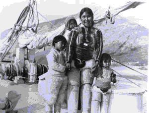 Image: Eskimo [Inuit] Family (Mother and children aboard)